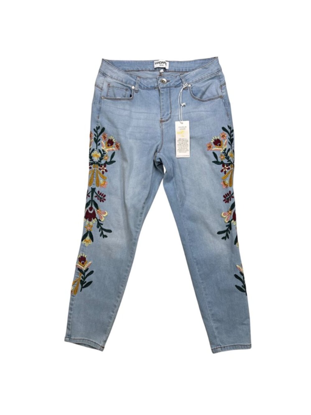 Sandpiper Denim 14P Embroidered Floral Jeans Boho Western Festival - Picture 6 of 8
